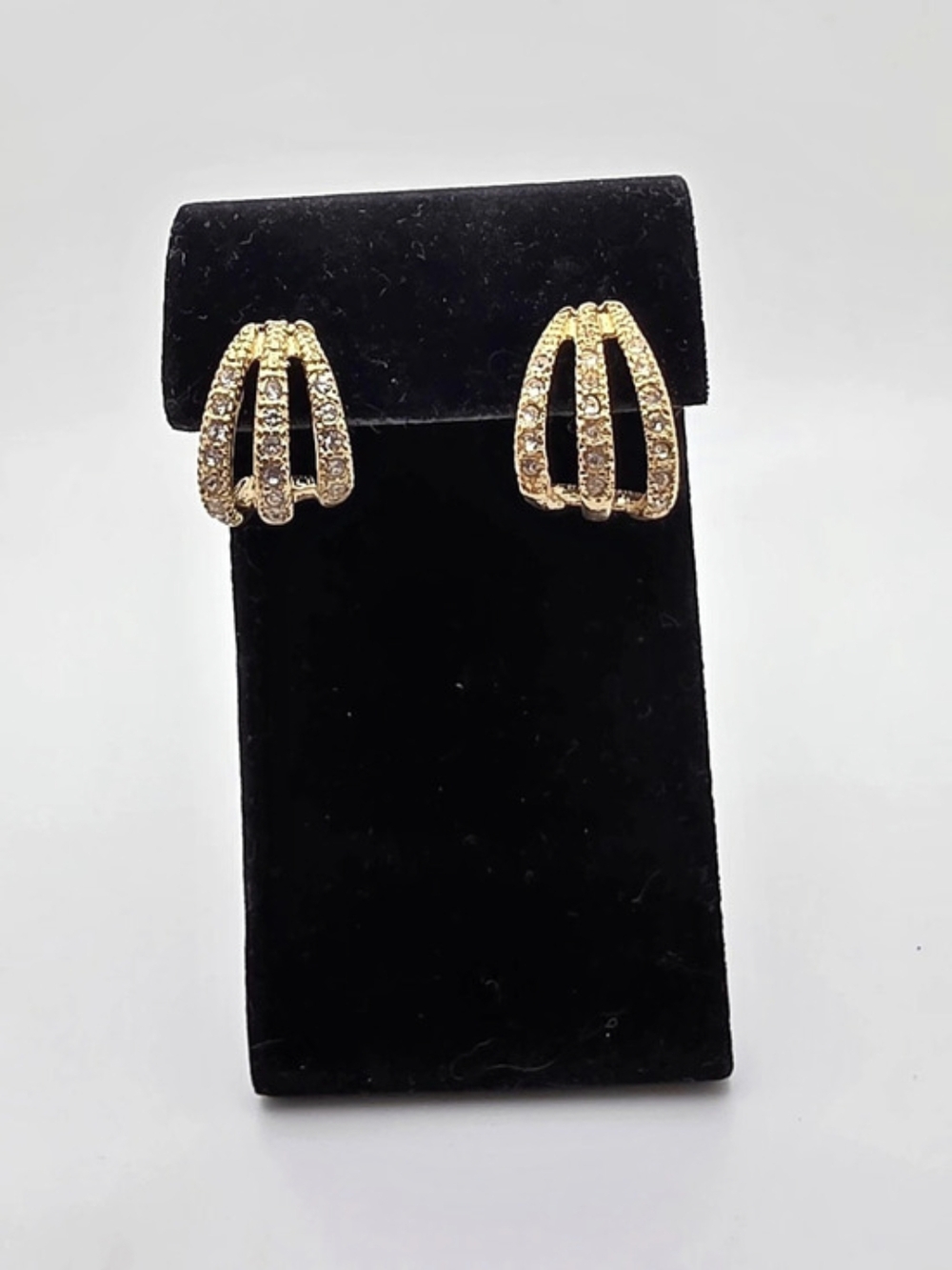 Gold-Tone Pavé Hoop Earrings